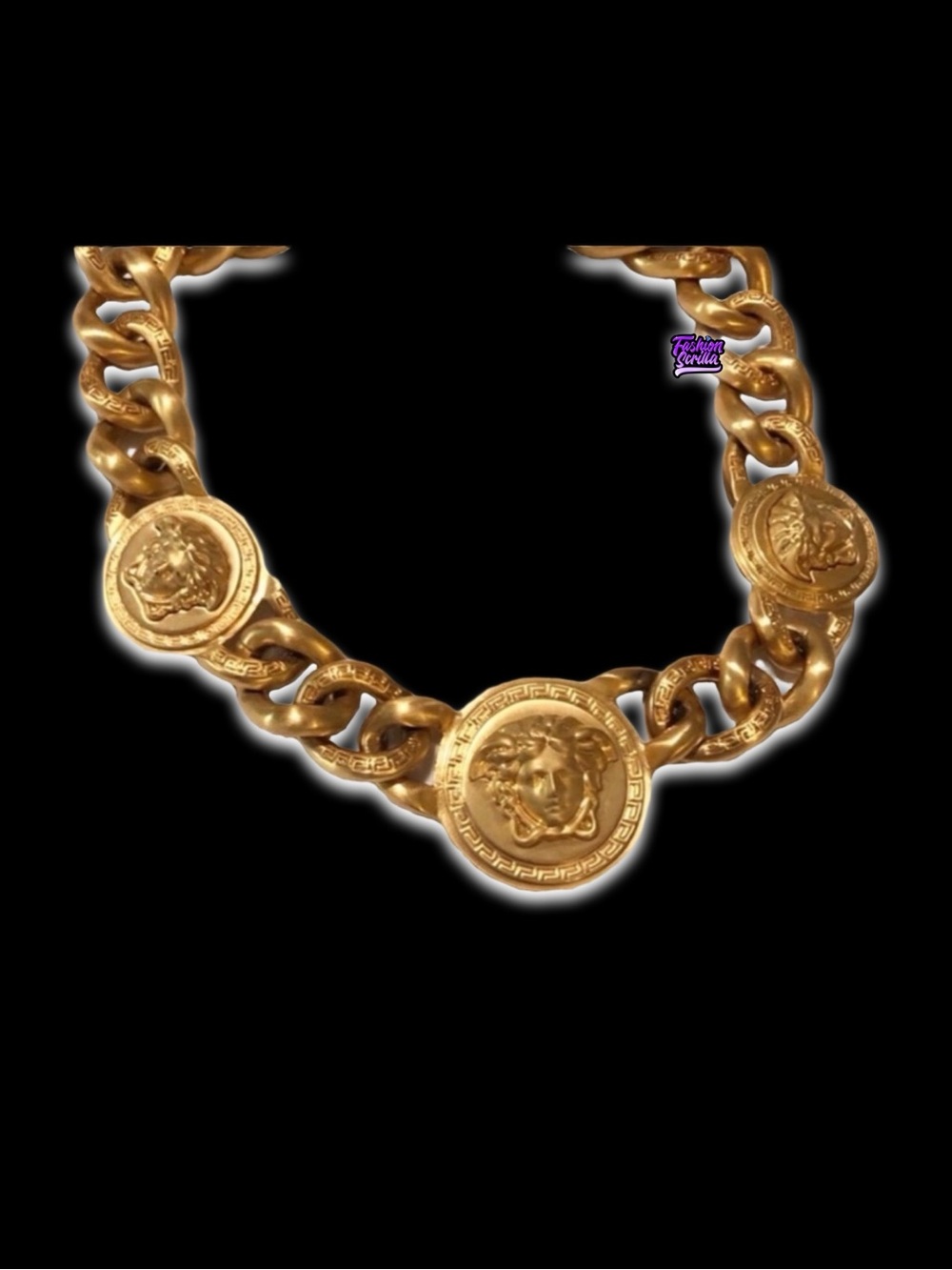 Versace Medusa Medallion Gold XL Chain Link Runway Editorial Necklace - Picture 12 of 16